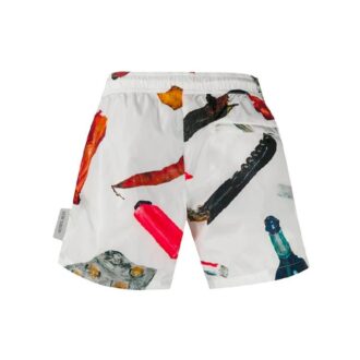 Shorts décontracté à appliqués pour homme, blanc