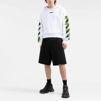 Shorts décontracté Off-White pour homme, collection printemps-été 2022, imprimé logo Arrows, coupe ample, noir Shorts décontracté Off-White pour homme, collection printemps-été 2022, imprimé logo Arrows, coupe ample, noir