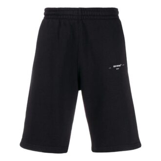Shorts décontracté unie pour homme Off-White avec logo, version noire Shorts décontracté unie pour homme Off-White avec logo, version noire