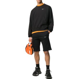 Shorts décontracté unie pour homme Off-White avec logo, version noire Shorts décontracté unie pour homme Off-White avec logo, version noire