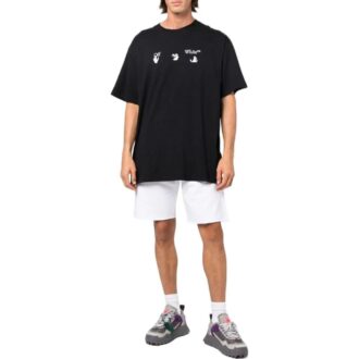 Shorts décontractés Off-White pour homme, collection automne-hiver 2022, avec logo, blanc Shorts décontractés Off-White pour homme, collection automne-hiver 2022, avec logo, blanc