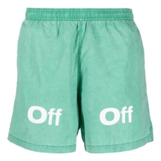 Shorts décontractés Off-White pour homme FW22 avec imprimé logo, version verte Shorts décontractés Off-White pour homme FW22 avec imprimé logo, version verte