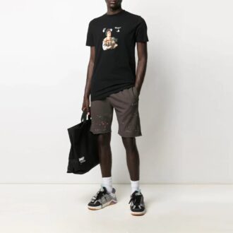 Shorts de sport ample à motif SS21, version grise
