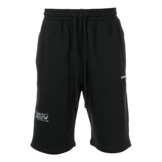 Shorts de sport ample noir imprimé du logo SS22