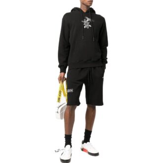 Shorts de sport ample noir imprimé du logo SS22