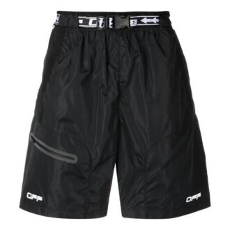 Shorts de sport cargo à imprimé logo, version noire