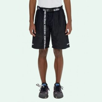 Shorts de sport cargo à imprimé logo, version noire