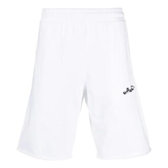 Shorts de sport droit unie avec logo brodé Off-White pour homme, collection automne-hiver 2022, version standard, blanc