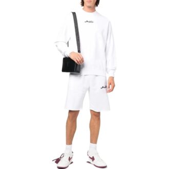 Shorts de sport droit unie avec logo brodé Off-White pour homme, collection automne-hiver 2022, version standard, blanc