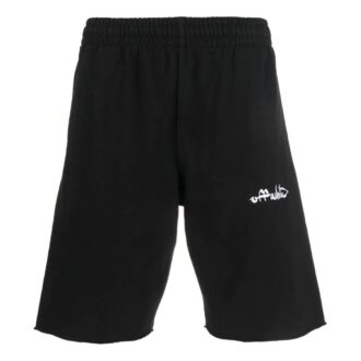 Shorts de sport droit unie avec logo imprimé Off-White pour homme FW22, version standard, noir