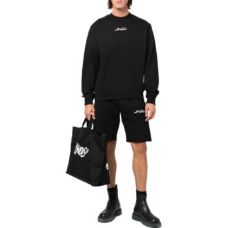 Shorts de sport droit unie avec logo imprimé Off-White pour homme FW22, version standard, noir