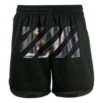 Shorts de sport imprimés Caravaggio FW20 pour homme, noir