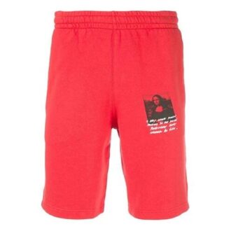 Shorts de sport imprimés Mona Lisa pour homme, rouge