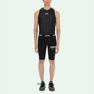 Shorts de sport élastique souple imprimé logo SS21, coupe ajustée, noir