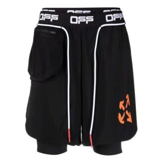 Shorts de sport à motif flèches, version noire