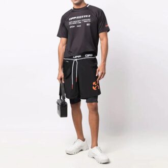 Shorts de sport à motif flèches, version noire