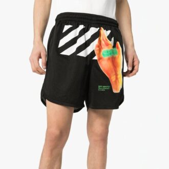 Shorts de sport Off-White pour homme avec logo, noir