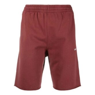 Shorts de sport Off-White pour homme FW22, couleur unie avec logo imprimé, version standard, rouge