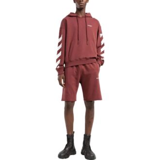 Shorts de sport Off-White pour homme FW22, couleur unie avec logo imprimé, version standard, rouge
