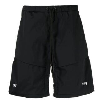 Shorts droit à cordon de serrage unie Off-White pour homme SS22 Noir Shorts droit à cordon de serrage unie Off-White pour homme SS22 Noir