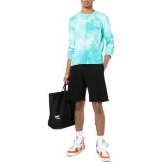Shorts droit à taille élastique et imprimé au dos unicolore Off-White pour homme, noir Shorts droit à taille élastique et imprimé au dos unicolore Off-White pour homme, noir