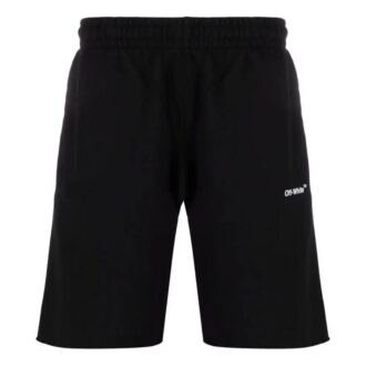 Shorts droit unie avec logo imprimé Off-White pour homme, collection printemps-été 2022, noir Shorts droit unie avec logo imprimé Off-White pour homme, collection printemps-été 2022, noir