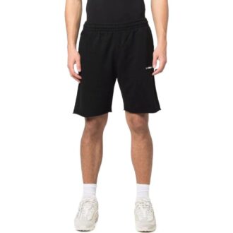 Shorts droit unie avec logo imprimé Off-White pour homme, collection printemps-été 2022, noir Shorts droit unie avec logo imprimé Off-White pour homme, collection printemps-été 2022, noir