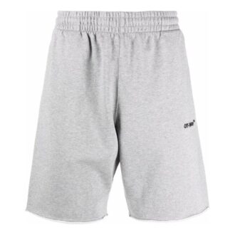 Shorts droit unie avec logo imprimé Off-White pour homme, collection SS22, gris Shorts droit unie avec logo imprimé Off-White pour homme, collection SS22, gris