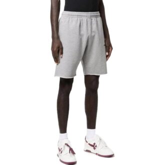 Shorts droit unie avec logo imprimé Off-White pour homme, collection SS22, gris Shorts droit unie avec logo imprimé Off-White pour homme, collection SS22, gris