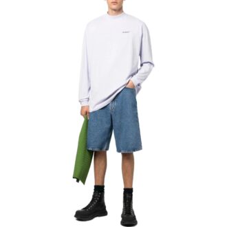 Shorts en denim unie à motif flèches Off-White pour homme FW22 Bleu