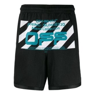 Shorts en maille à lignes ondulées Noir/Multicolore