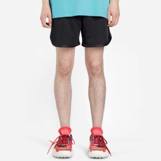 Shorts en maille à lignes ondulées Noir/Multicolore