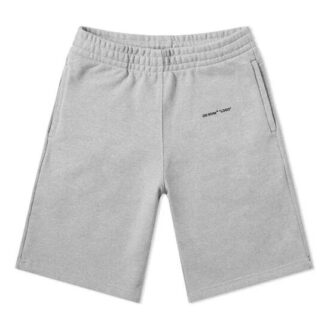 Shorts gris à petit logo imprimé