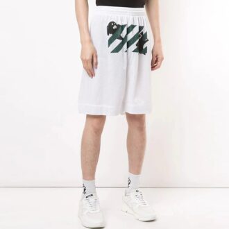 Shorts à imprimé et découpes, blanc