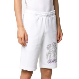 Shorts à imprimé portrait, blanc