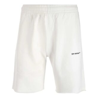 Shorts large imprimé logo couleur unie FW22, blanc