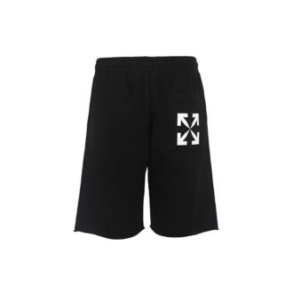 Shorts Off-White pour homme SS22, logo latéral, imprimé Arrows, coupe ample, noir