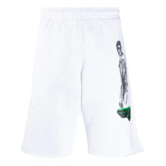 Shorts pour homme avec logo Mirko appliqué, blanc