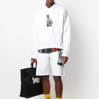 Shorts pour homme avec logo Mirko appliqué, blanc