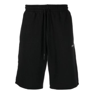 Shorts unicolore Off-White pour homme avec logo Caravaggio imprimé, noir