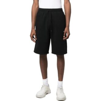 Shorts unicolore Off-White pour homme avec logo Caravaggio imprimé, noir