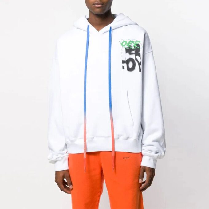 Spray Blurred Oversized pour homme, blanc