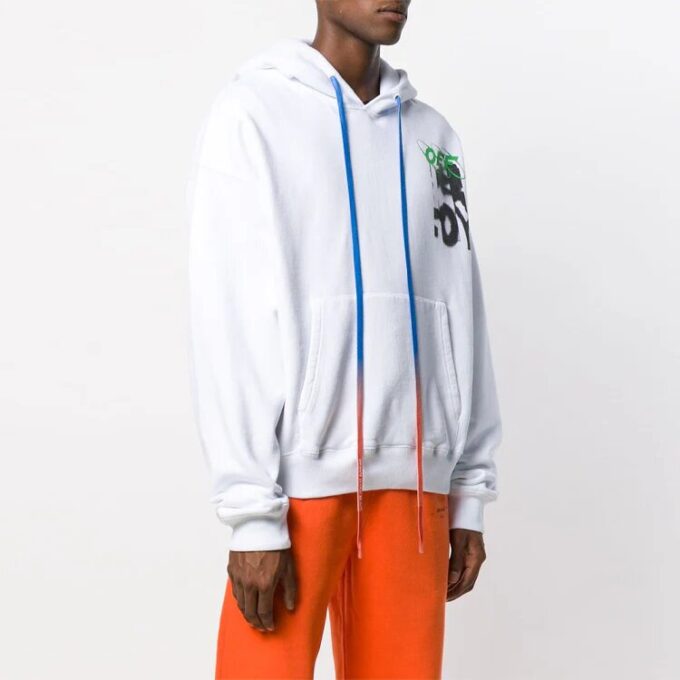 Spray Blurred Oversized pour homme, blanc