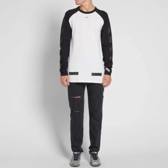 SS19 Manches raglan Colorblock Arrows Manches longues Version standard Blanc
