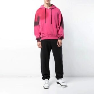 SS19 Sweat à capuche en molleton et coton pour homme, rose