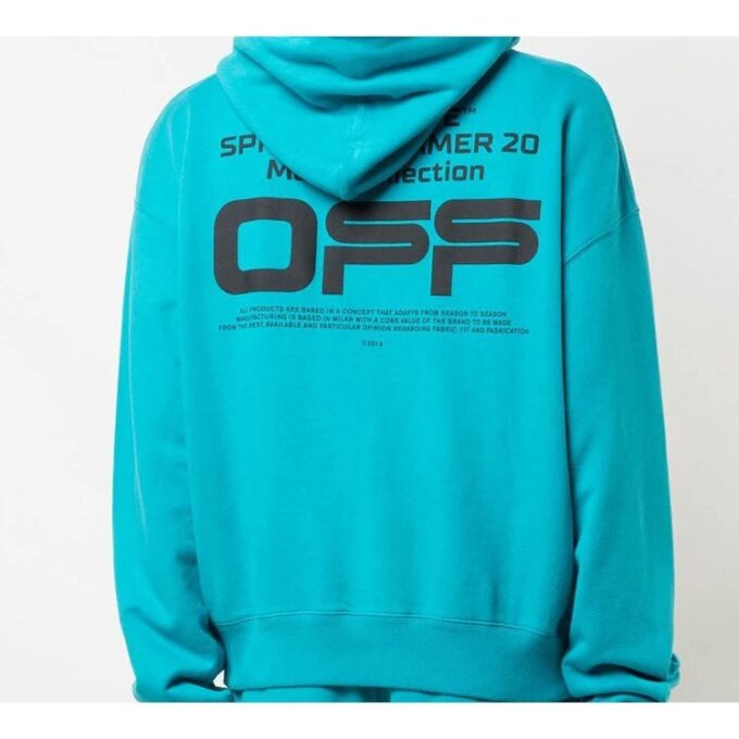 SS20 Blanc Logo ondulé imprimé Ample Homme Bleu