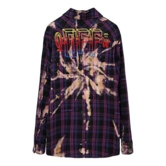 SS20 Chemise à carreaux violette pour homme Chemises à carreaux avec logo