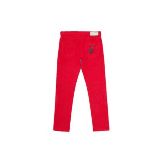 SS20 Nouvel An lunaire Hommes Tissus mélangés Style urbain Jean slim en coton uni avec logo