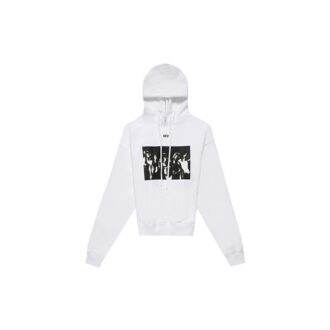 SS20 Sweat oversize blanc à motif peint à la bombe