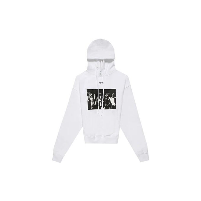 SS20 Sweat oversize blanc à motif peint à la bombe